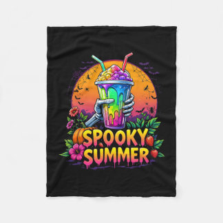 Couverture Polaire Funny Party Spooky Summer Drinks Summerween Vibes