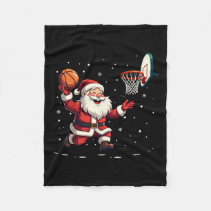 Couverture Polaire Funny Père Noël Jouer Basketball Joyeux Noël