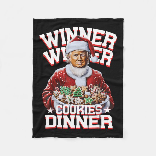 Couverture Polaire Funny Père Noël Trump Gagnante de Noël Cookies (Devant)