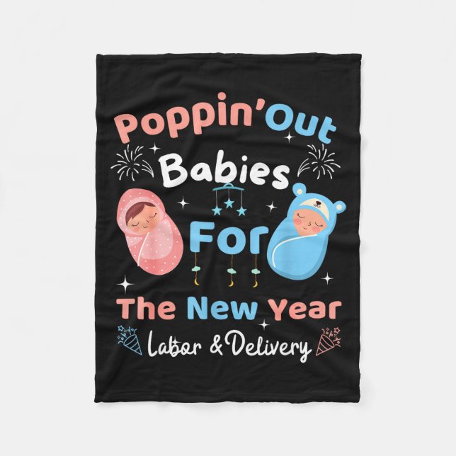 Couverture Polaire Funny Pn' Out Babies For The New Year Labor &amp;  (Devant)