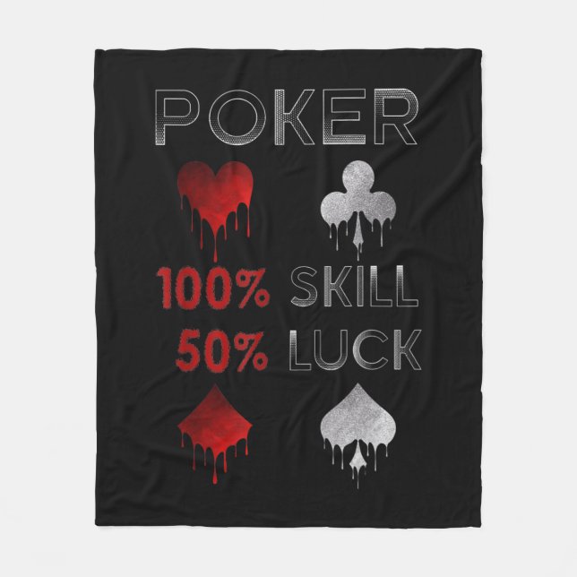 Couverture Polaire Funny poker | Poker 100% Skill et 50% Luck (Devant)