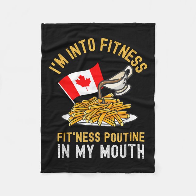 Couverture Polaire Funny Poutine Routine Im In Fitness Canadien Que (Devant)