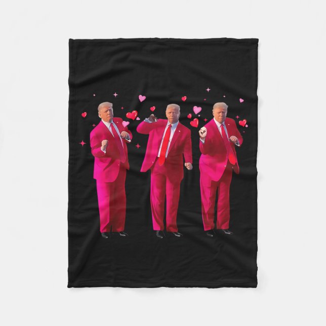 Couverture Polaire Funny President Trump Dancing Donald Trump Heart V (Devant)