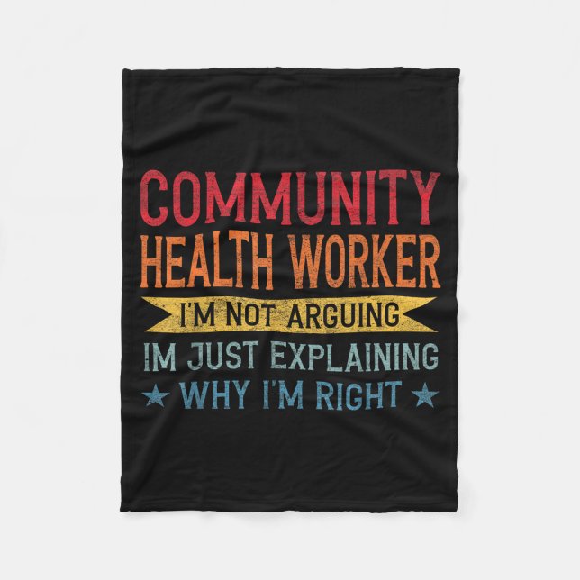 Couverture Polaire Funny Profession Quote Community Health Worker  (Devant)