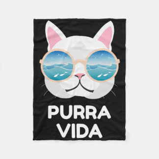Couverture Polaire Funny Pura Vida Cat - Costa Rica Surfing Surf Wave
