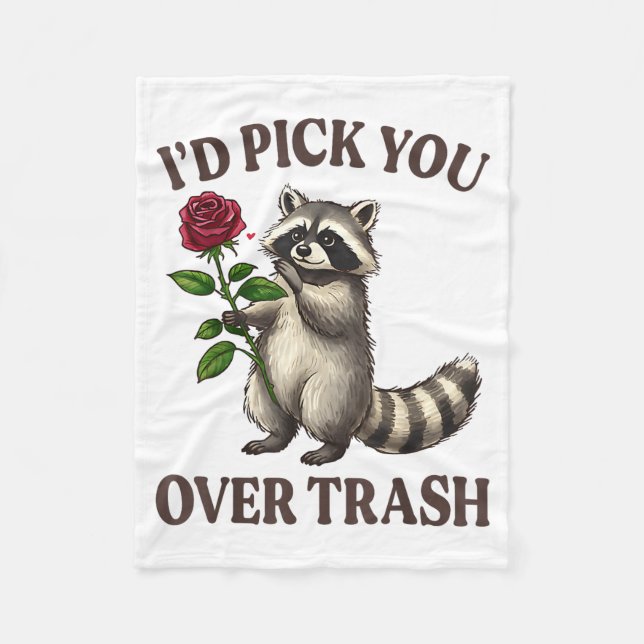 Couverture Polaire Funny Raccoon I’d Ck You Over Trash Valentines Day (Devant)