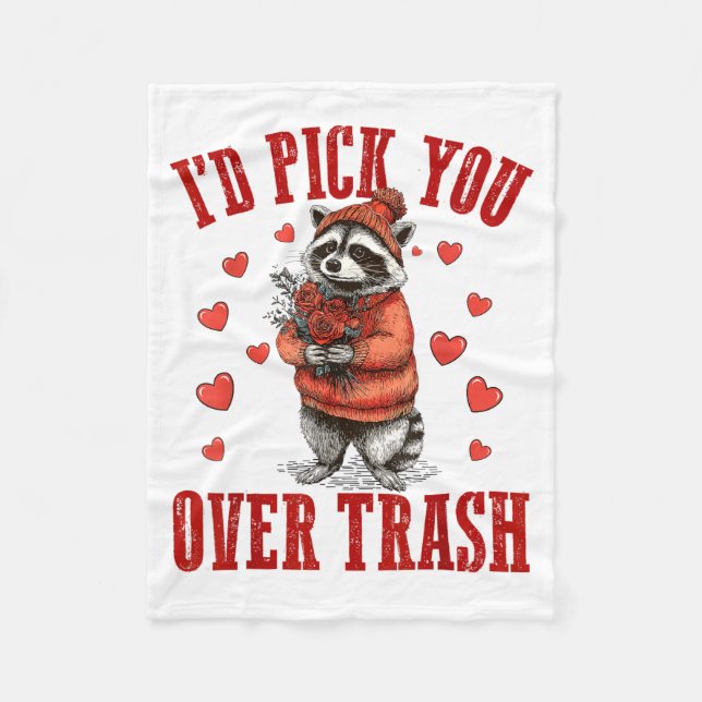 Couverture Polaire Funny Raccoon I’d Ck You Over Trash Valentines Day (Devant)