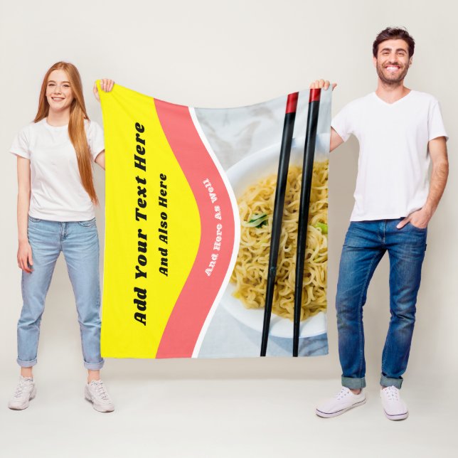 Couverture Polaire Funny Ramen Noodles Paquet Message personnalisé (En situation)