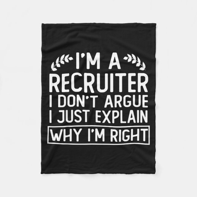 Couverture Polaire Funny Recruiter Design Saying_ I M A Recruiter I D (Devant)