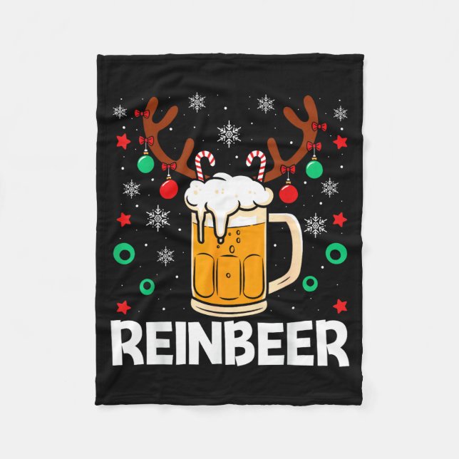 Couverture Polaire Funny Reinbeer Winedeer Beer Wine Matching Couples (Devant)