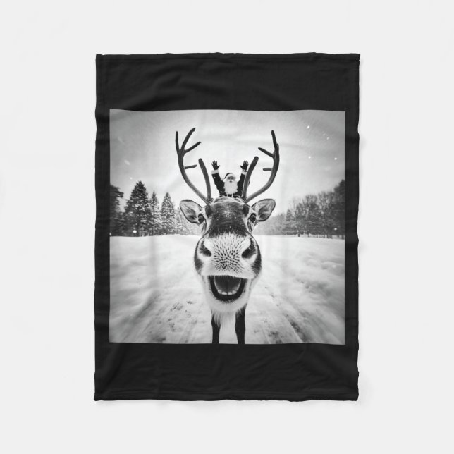 Couverture Polaire Funny Reindeer Selfie Christmas Men Women Boys And (Devant)