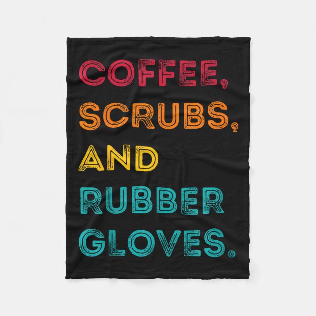 Couverture Polaire Funny Retro Coffee Scrubs Rubber Gloves Nurse Doct (Devant)