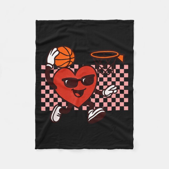 Couverture Polaire Funny Retro Heart Graphic Basketball Player Kids V (Devant)