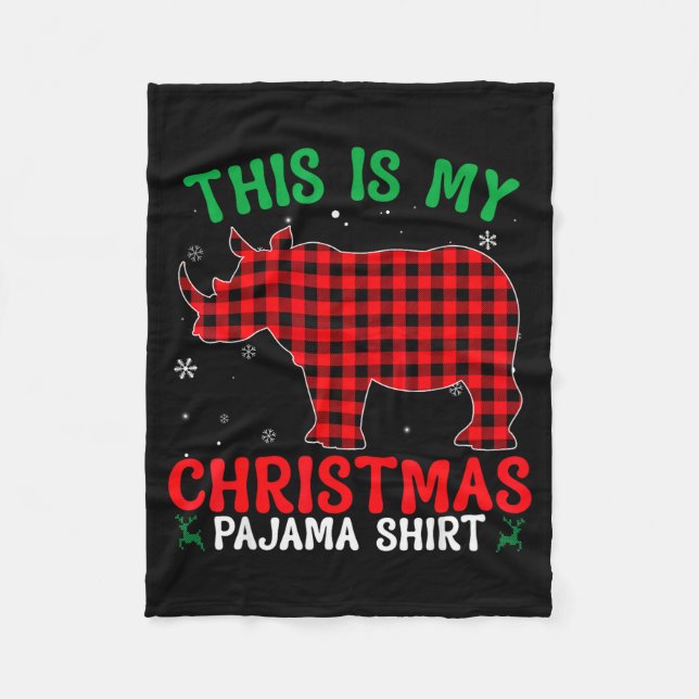 Couverture Polaire Funny Rhino Christmas Pj Pajama Men Women Pj For F (Devant)