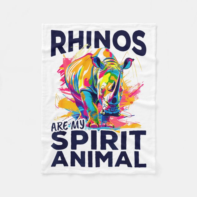 Couverture Polaire Funny Rhino Rhinozeros Animal Rhinos Are My Srit A (Devant)