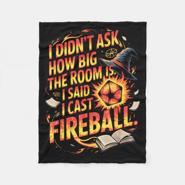 Couverture Polaire Funny Rpg I Cast Fireball Quote With Wizard Hat An (Devant)