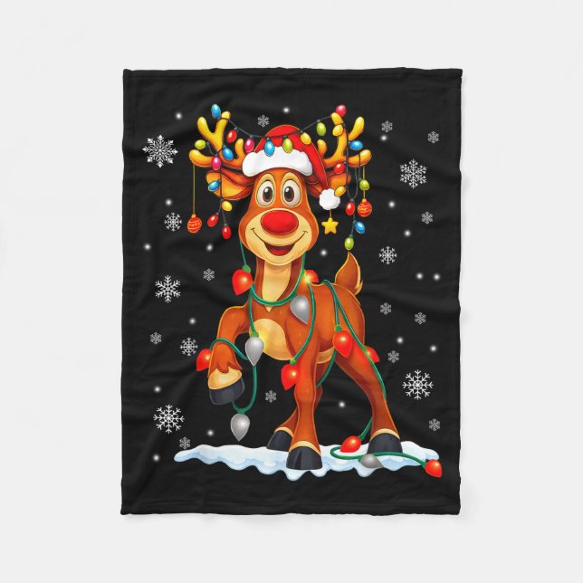 Couverture Polaire Funny Rudolph Reindeer Pjs Pajamas Christmas Men W (Devant)