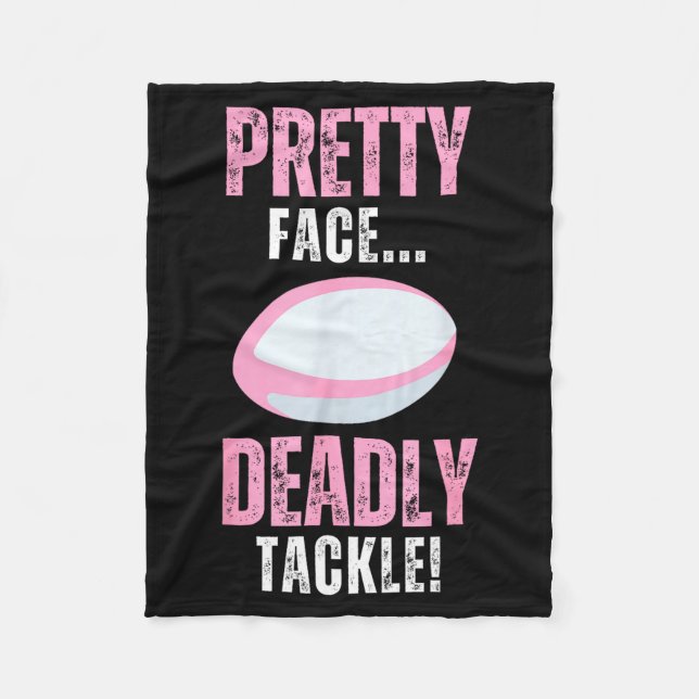Couverture Polaire Funny Rugby Gift For Girls Pretty Face Deadly Tack (Devant)