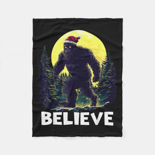 Couverture Polaire Funny Santa Bigfoot Christmas Sasquatch Believe Xm (Devant)