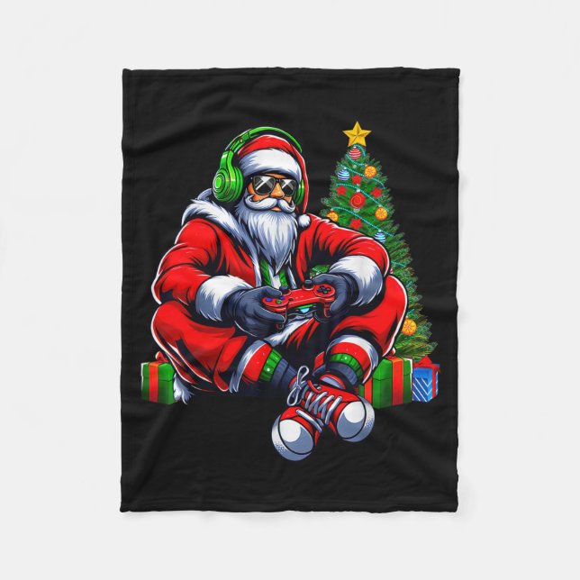 Couverture Polaire Funny Santa Christmas Gamer Controller Xmas Gaming (Devant)