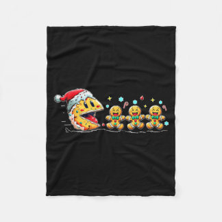Couverture Polaire Funny Santa Cookies Chasing Gingerbread Christmas 