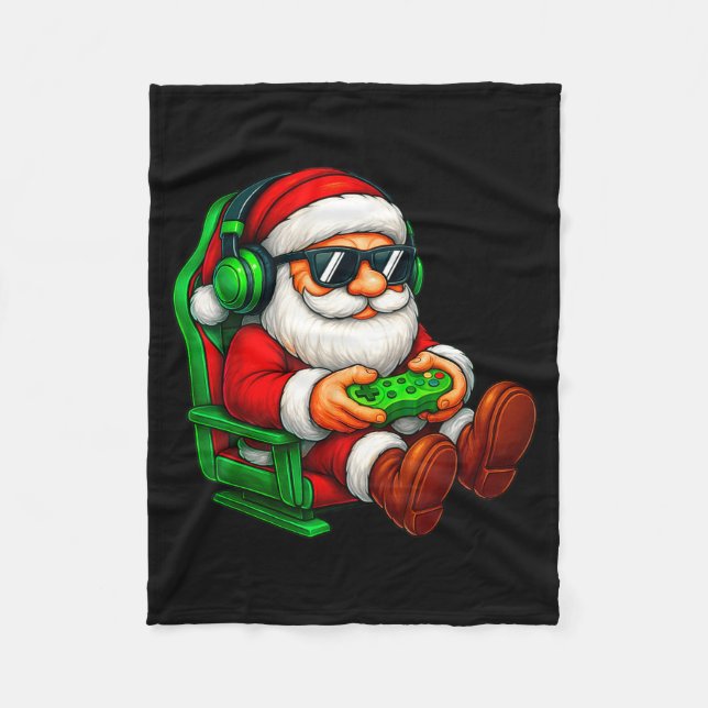 Couverture Polaire Funny Santa Gaming Gamer Pajamas Pjs Christmas Xma (Devant)