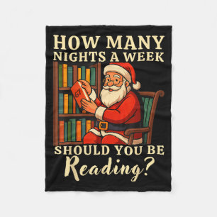 Couverture Polaire Funny Santa lisant 67 Meme Tee Noël Enseignant