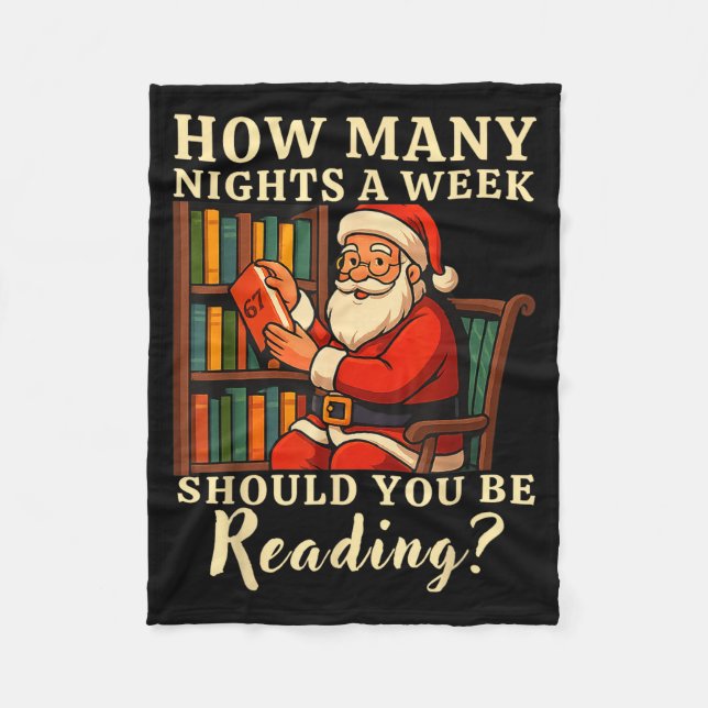 Couverture Polaire Funny Santa lisant 67 Meme Tee Noël Enseignant  (Devant)
