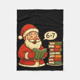 Couverture Polaire Funny Santa lisant 67 Meme Tee Noël Enseignant
