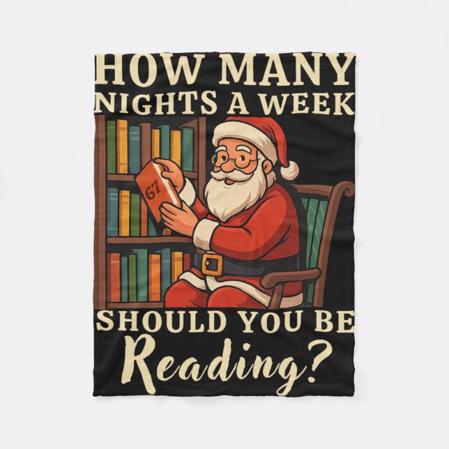 Couverture Polaire Funny Santa lisant 67 Meme Tee Noël Enseignant  (Devant)