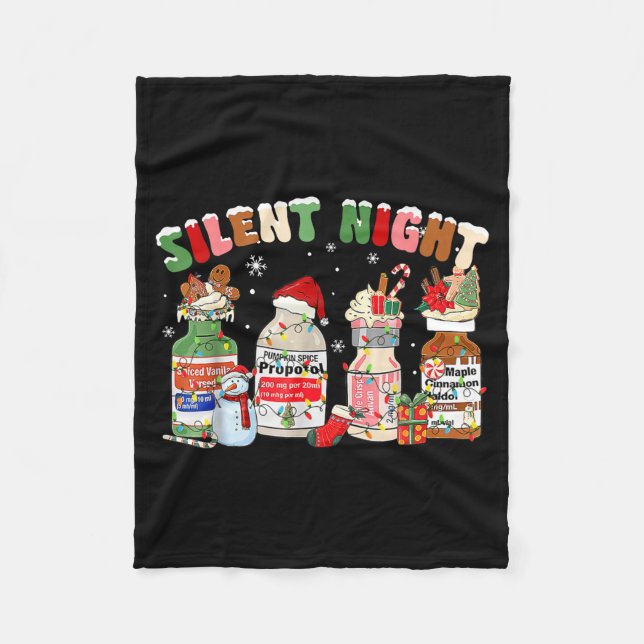 Couverture Polaire Funny Santa Profol Silent Night Icu Nurses Merry C (Devant)