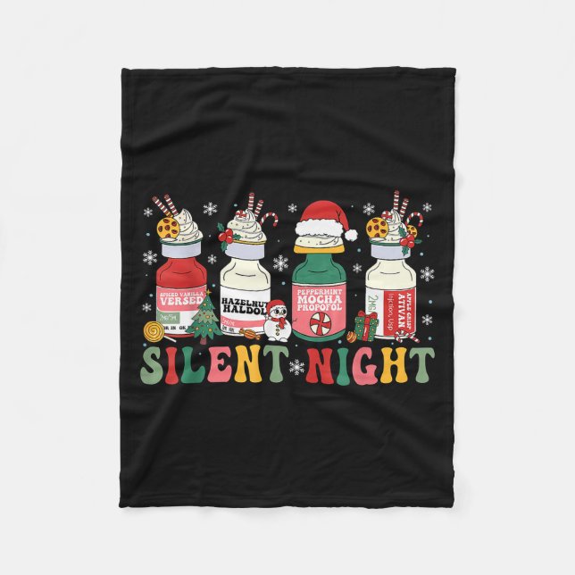 Couverture Polaire Funny Santa Profol Silent Night Icu Nurses Merry C (Devant)