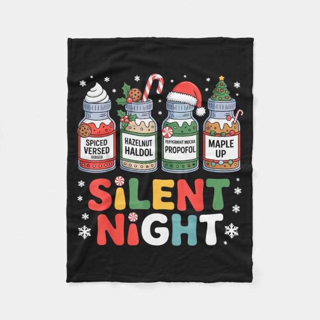 Couverture Polaire Funny Santa Profol Silent Night Icu Nurses Merry C (Devant)