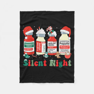 Couverture Polaire Funny Santa Propofol Silent Night Icu Nurses Merry