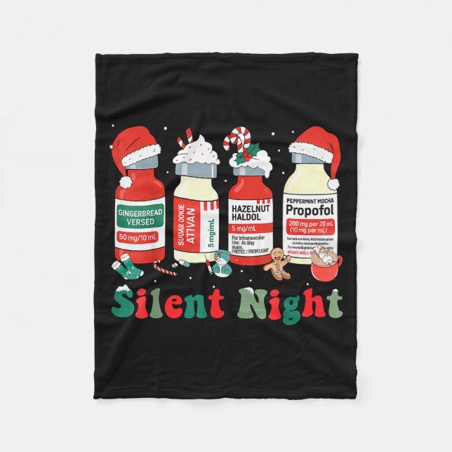 Couverture Polaire Funny Santa Propofol Silent Night Icu Nurses Merry (Devant)