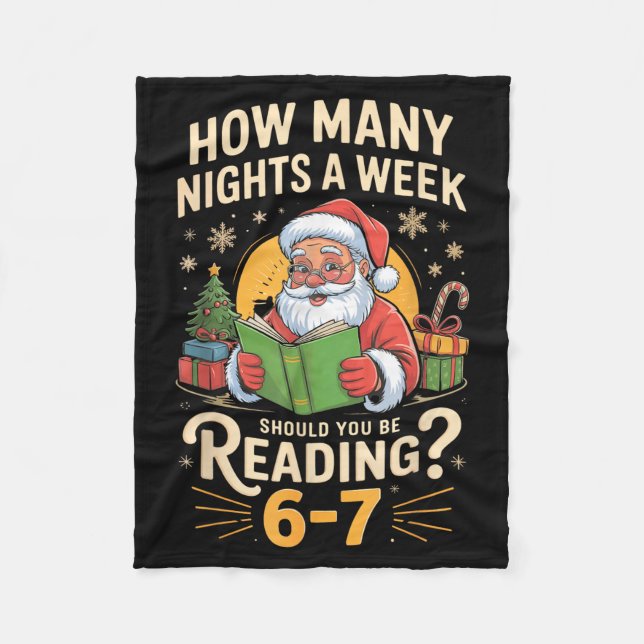 Couverture Polaire Funny Santa Reading 67 Meme Tee Christmas Teacher  (Devant)
