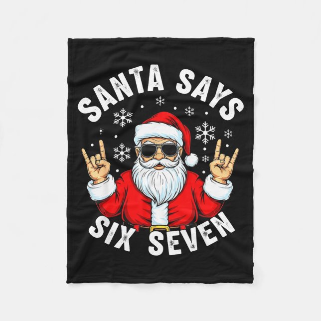 Couverture Polaire Funny Santa Says Six Seven Christmas Xmas Meme  (Devant)