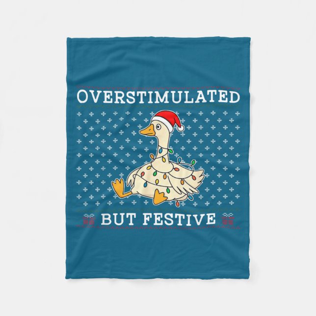 Couverture Polaire Funny Santa Silly Goose Overstimulated But Festive (Devant)