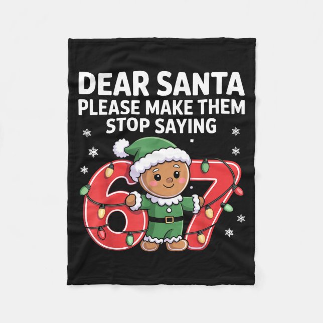 Couverture Polaire Funny Santa Stop 67 Gingerbread Six Seven Meme  (Devant)