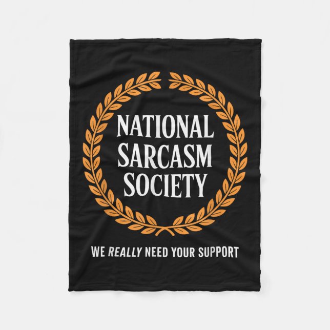 Couverture Polaire Funny Sarcasm Society avec une citation Sarcastiqu (Devant)