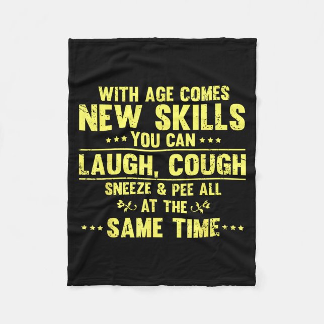 Couverture Polaire Funny Saying With Age Comes New Skills Sarcastic W (Devant)