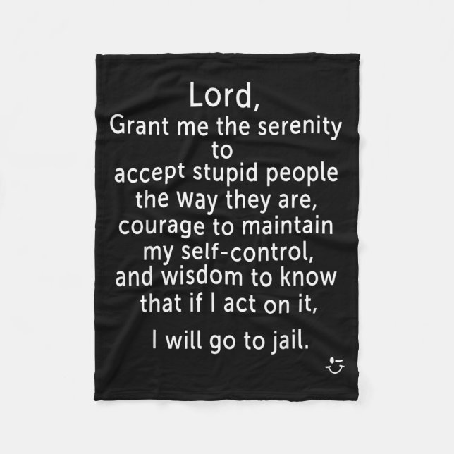 Couverture Polaire Funny Sayings S - New Serenity Jail Prayer  (Devant)