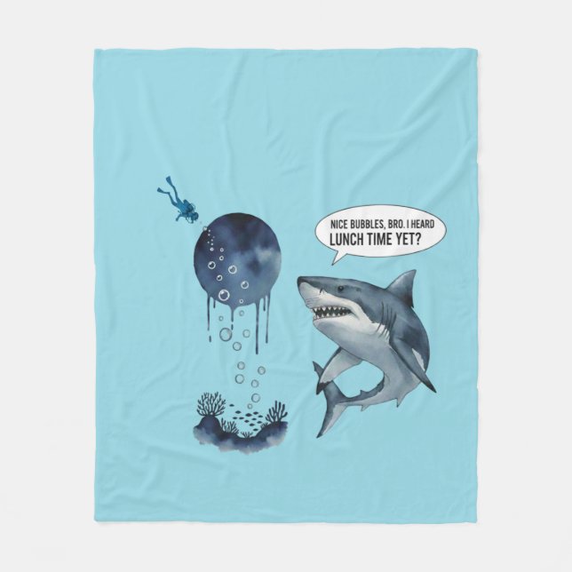 Couverture Polaire Funny shark scuba diver cozy (Devant)