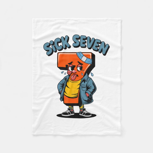 Couverture Polaire Funny Sick Seven Meme Six Seven Wordplay Halloween (Devant)