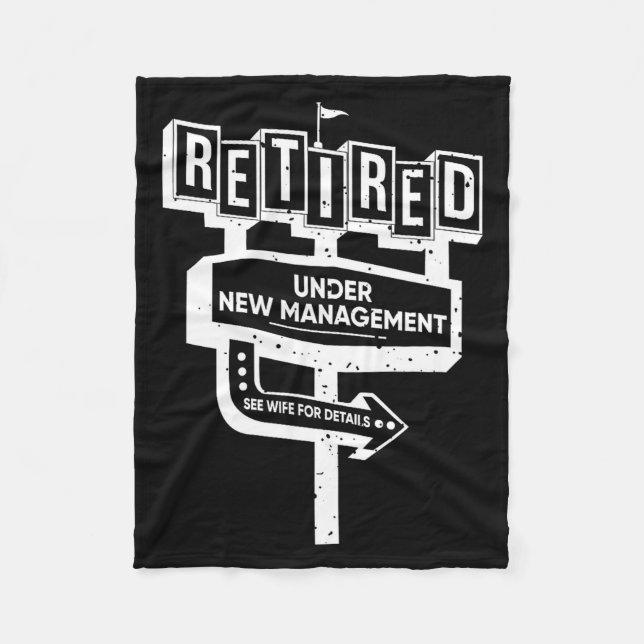 Couverture Polaire Funny Sign Retired Under New Management See Wife F (Devant)