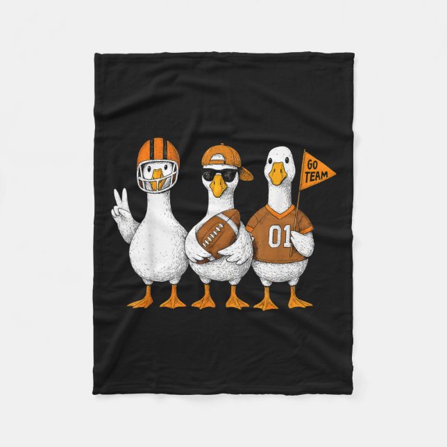 Couverture Polaire Funny Silly Goose Duck Football Fall Football Game (Devant)