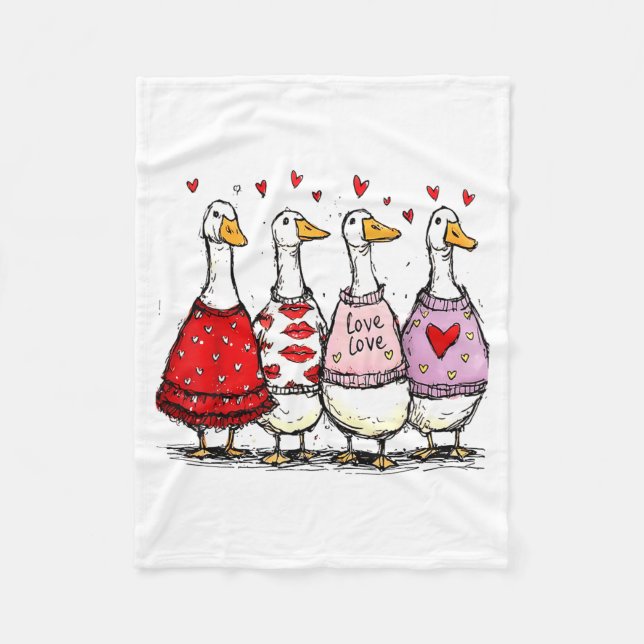 Couverture Polaire Funny Silly Goose Valentine Trendy Valentine's Day (Devant)