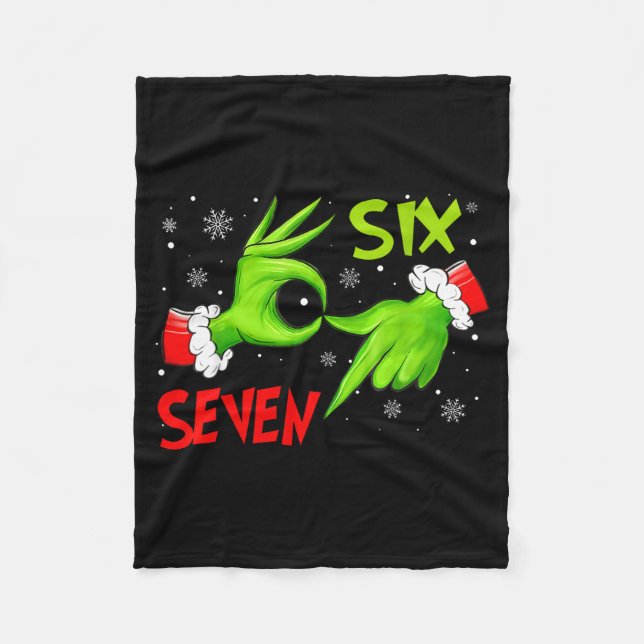 Couverture Polaire Funny Six Seven 67 Meme 6 7 Christmas Elf Hand Boy (Devant)