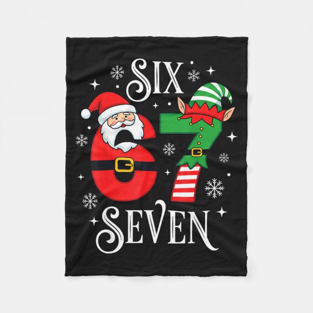 Couverture Polaire Funny Six Seven 67 Meme 6 7 Elf Santa Christmas Pa (Devant)
