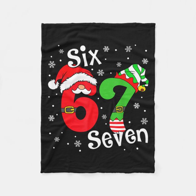 Couverture Polaire Funny Six Seven 67 Meme 6 7 Elf Santa Christmas Pa (Devant)